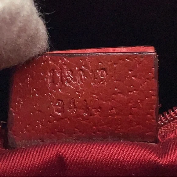 Gucci Red GG Canvas Tote with Leather Handles - Picture 14 of 14